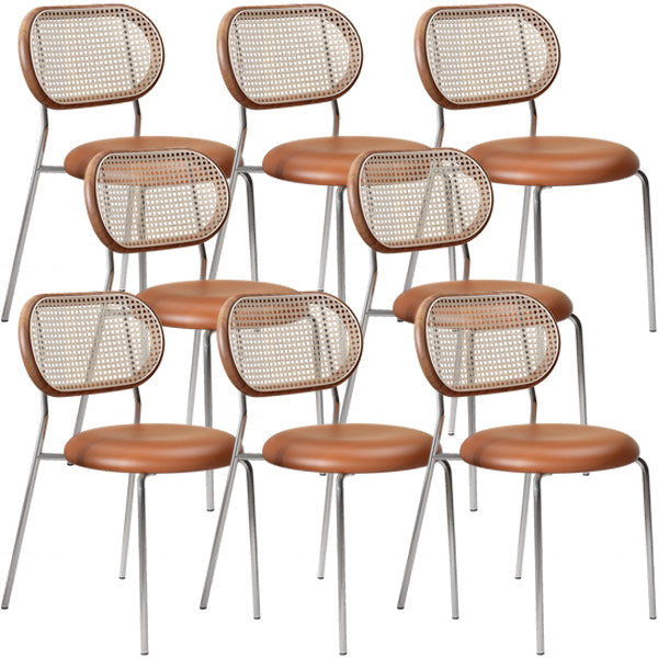 Contemporary Dining Chair Armless Chair with Metal Legs for Home