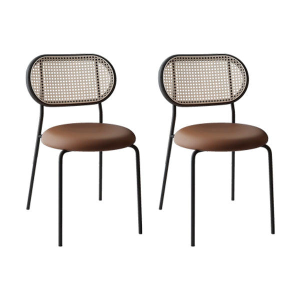 Contemporary Dining Chair Armless Chair with Metal Legs for Home