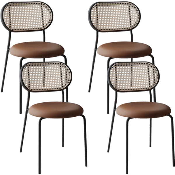 Contemporary Dining Chair Armless Chair with Metal Legs for Home