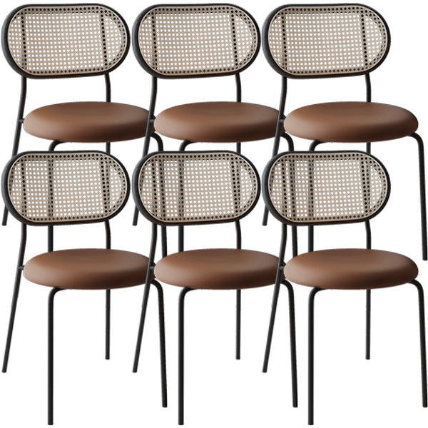 Contemporary Dining Chair Armless Chair with Metal Legs for Home
