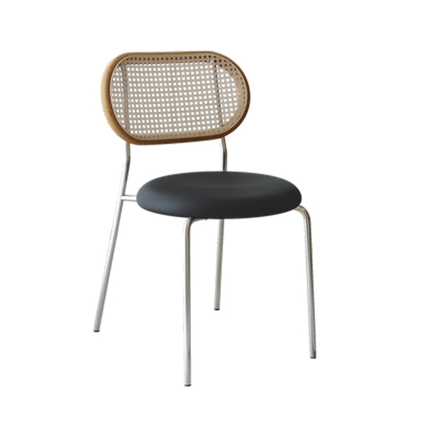 Contemporary Dining Chair Armless Chair with Metal Legs for Home