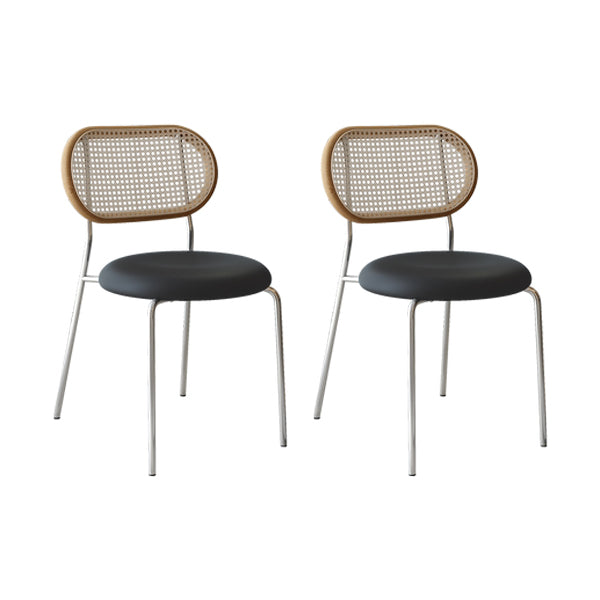 Contemporary Dining Chair Armless Chair with Metal Legs for Home