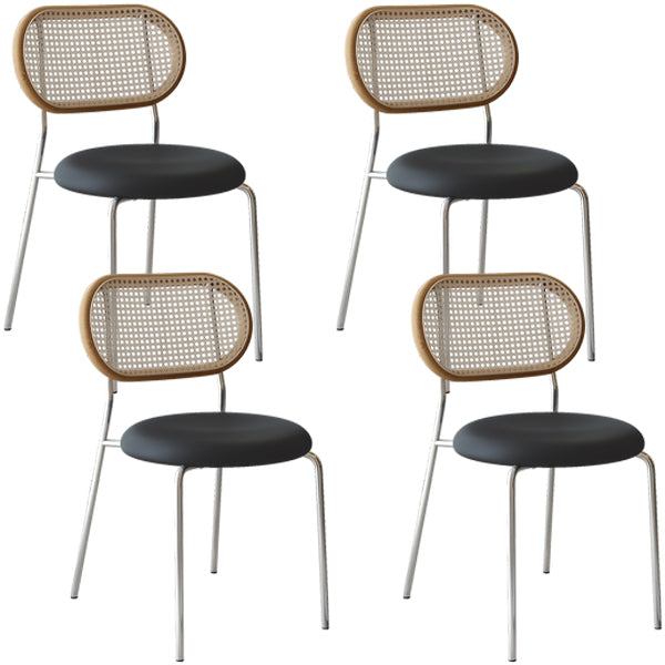Contemporary Dining Chair Armless Chair with Metal Legs for Home