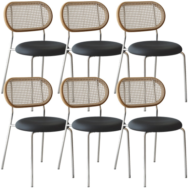 Contemporary Dining Chair Armless Chair with Metal Legs for Home