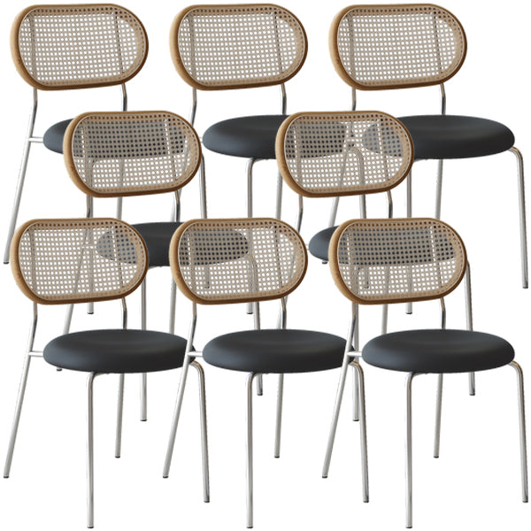 Contemporary Dining Chair Armless Chair with Metal Legs for Home