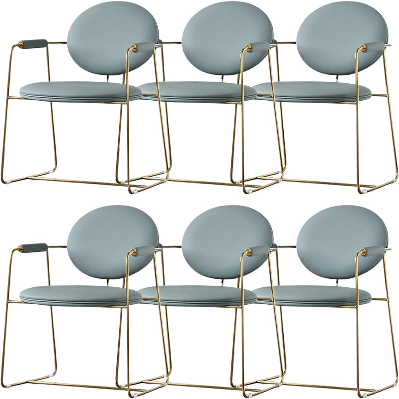 Ovaal eetstoel stoel faux leer en metalen eetkamerstoel