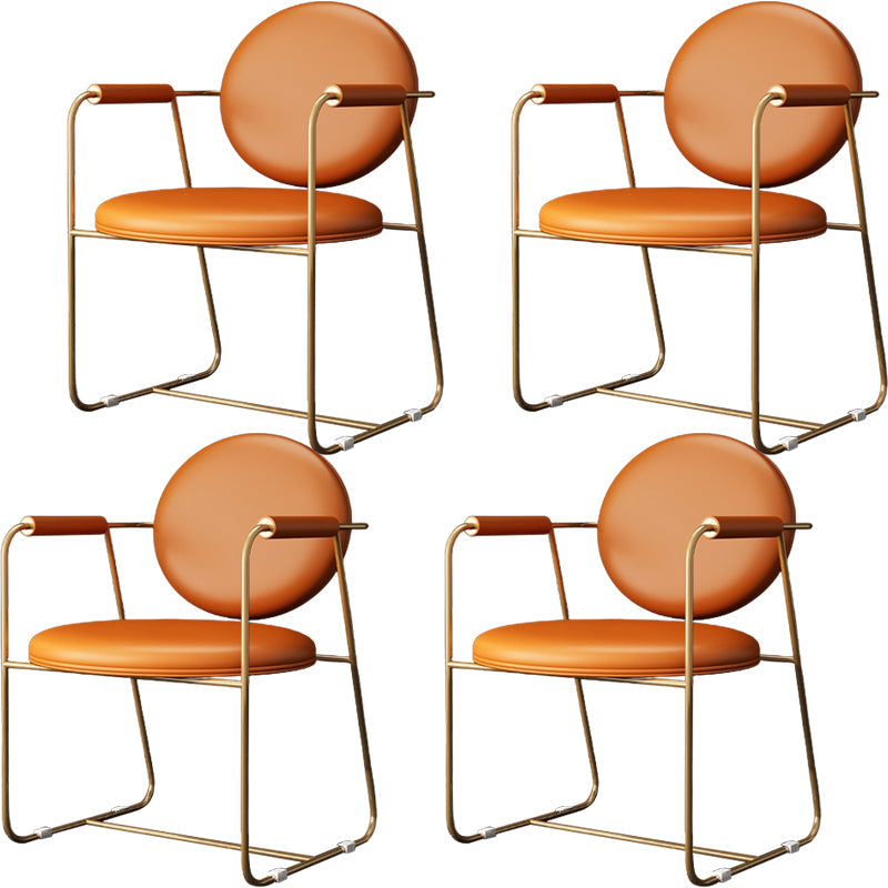 Ovaal eetstoel stoel faux leer en metalen eetkamerstoel