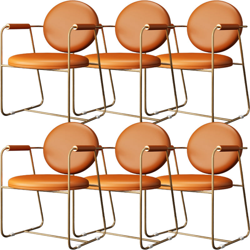 Ovaal eetstoel stoel faux leer en metalen eetkamerstoel