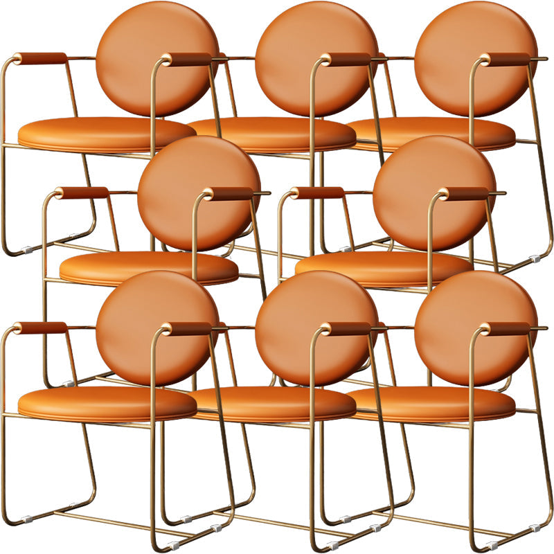 Ovaal eetstoel stoel faux leer en metalen eetkamerstoel