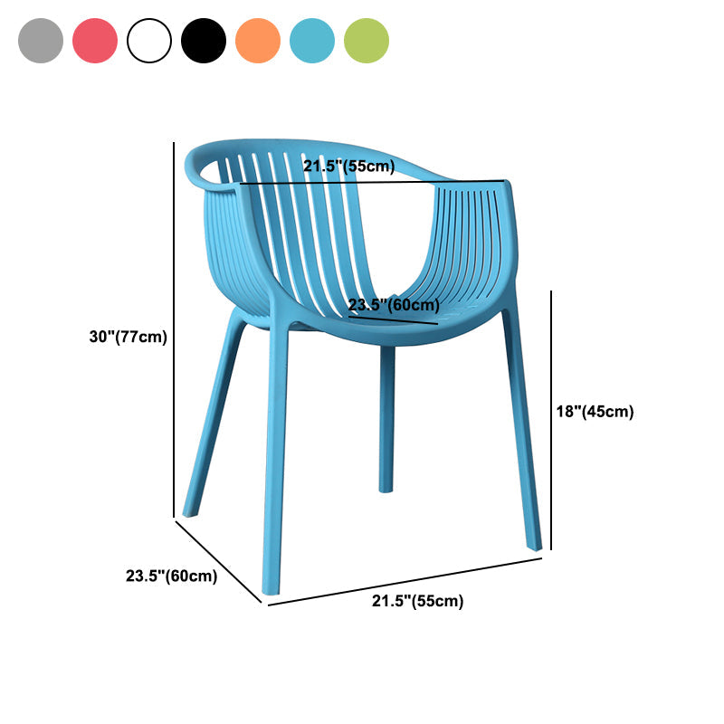 Chaise d'arme à chaises de salle à manger contemporaine avec des jambes en plastique pour la maison