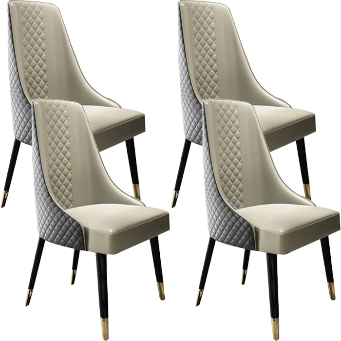 Parsons Armless Dining Chairs Glam Side Chair Set for Dining Room