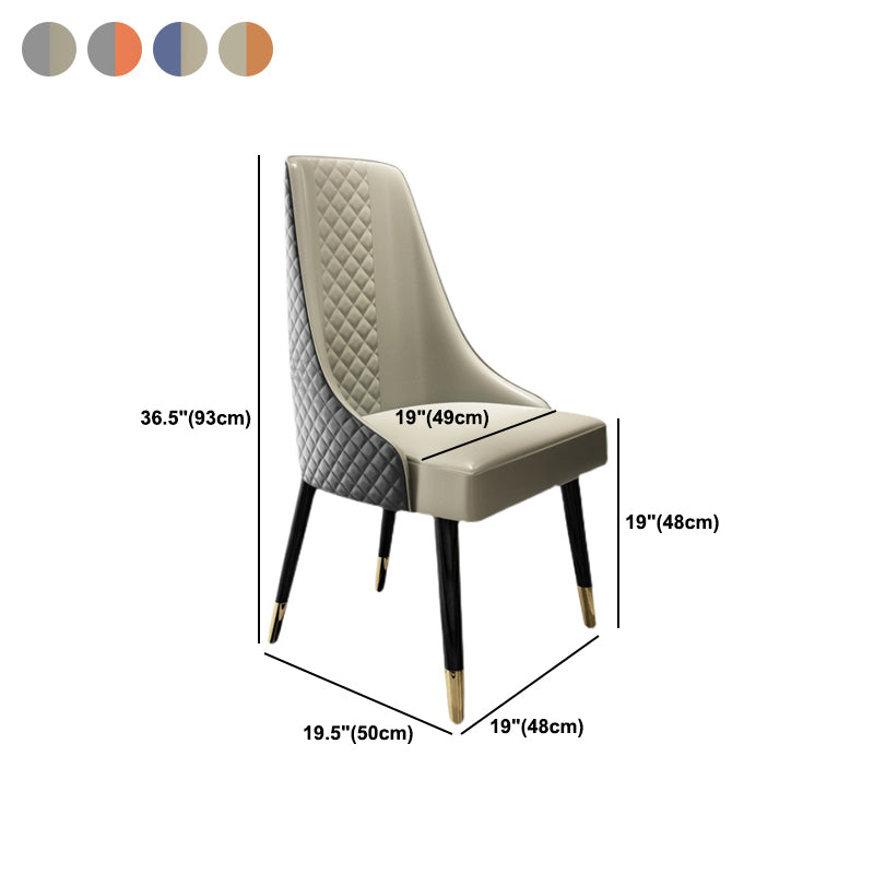 Parsons Armless Dining Chairs Glam Side Chair Set for Dining Room