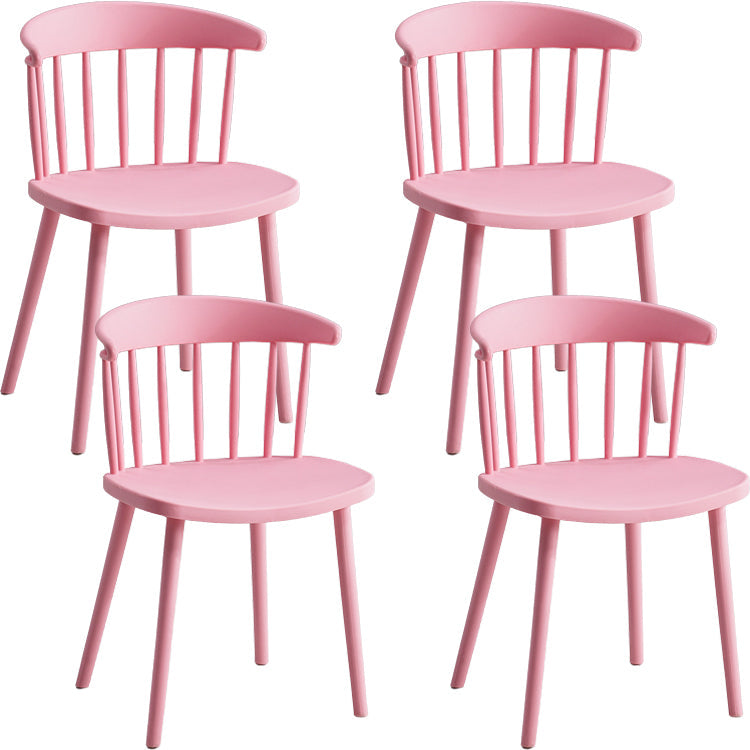 Sillas sin brazo de silla de comedor de estilo contemporáneo con patas de plástico para el hogar