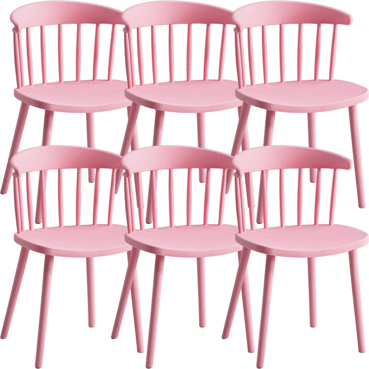 Sillas sin brazo de silla de comedor de estilo contemporáneo con patas de plástico para el hogar