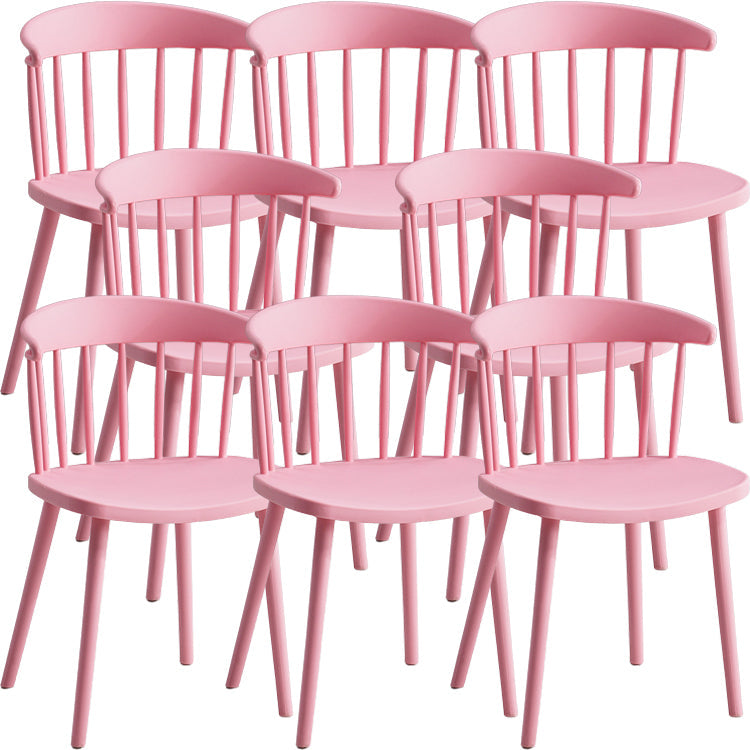 Sillas sin brazo de silla de comedor de estilo contemporáneo con patas de plástico para el hogar
