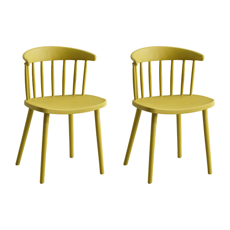Sillas sin brazo de silla de comedor de estilo contemporáneo con patas de plástico para el hogar