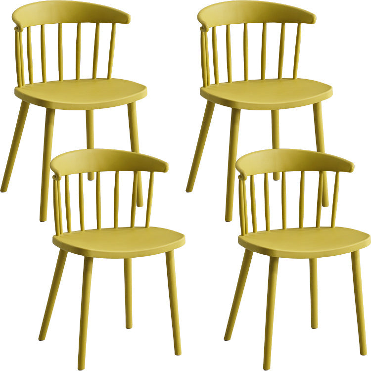 Sillas sin brazo de silla de comedor de estilo contemporáneo con patas de plástico para el hogar