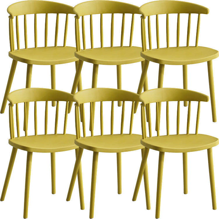 Sillas sin brazo de silla de comedor de estilo contemporáneo con patas de plástico para el hogar
