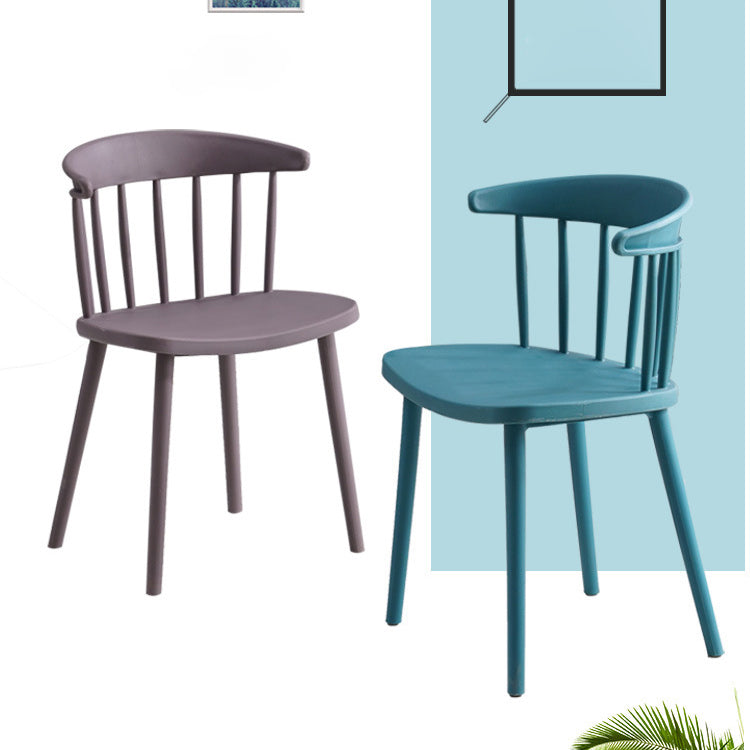 Sillas sin brazo de silla de comedor de estilo contemporáneo con patas de plástico para el hogar