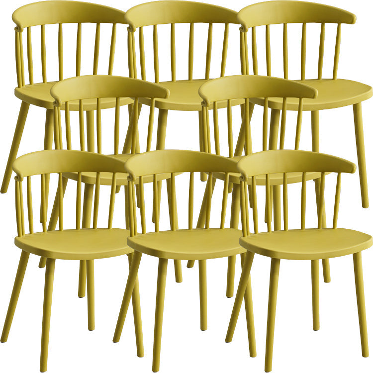 Sillas sin brazo de silla de comedor de estilo contemporáneo con patas de plástico para el hogar