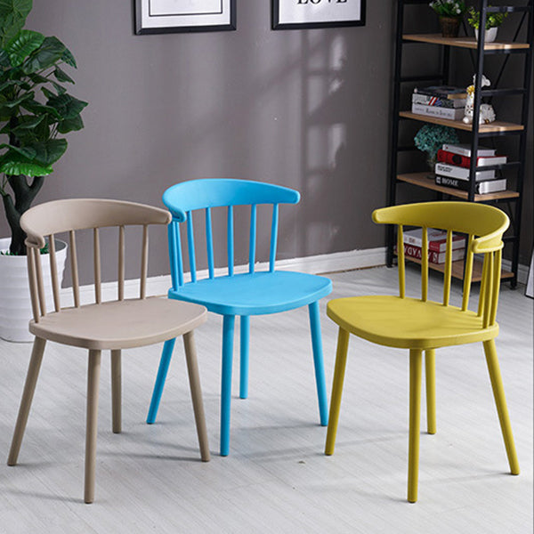 Sillas sin brazo de silla de comedor de estilo contemporáneo con patas de plástico para el hogar