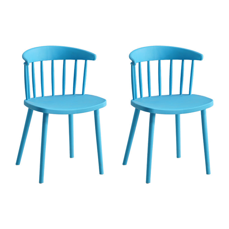 Sillas sin brazo de silla de comedor de estilo contemporáneo con patas de plástico para el hogar