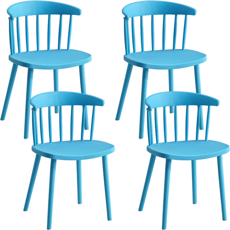 Sillas sin brazo de silla de comedor de estilo contemporáneo con patas de plástico para el hogar