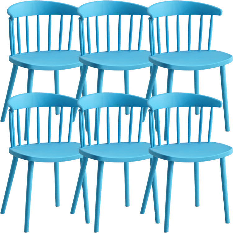 Sillas sin brazo de silla de comedor de estilo contemporáneo con patas de plástico para el hogar