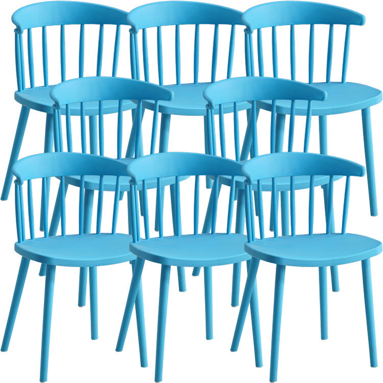 Sillas sin brazo de silla de comedor de estilo contemporáneo con patas de plástico para el hogar