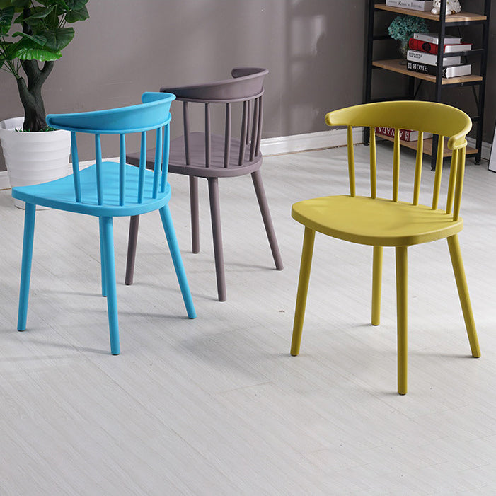 Sillas sin brazo de silla de comedor de estilo contemporáneo con patas de plástico para el hogar