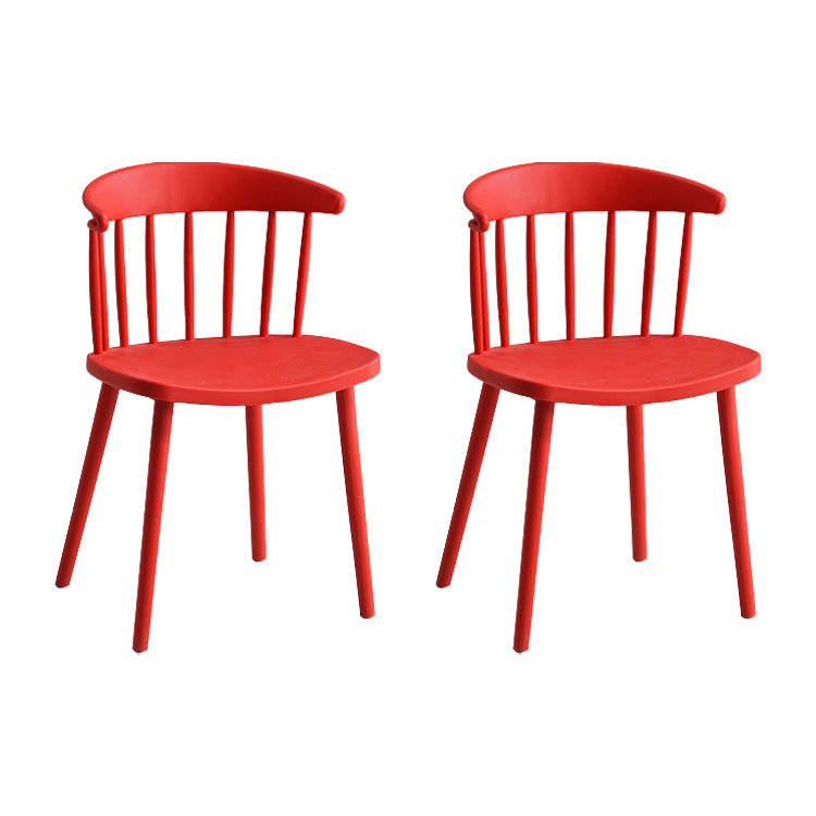 Sillas sin brazo de silla de comedor de estilo contemporáneo con patas de plástico para el hogar