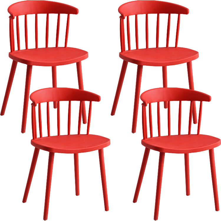 Sillas sin brazo de silla de comedor de estilo contemporáneo con patas de plástico para el hogar
