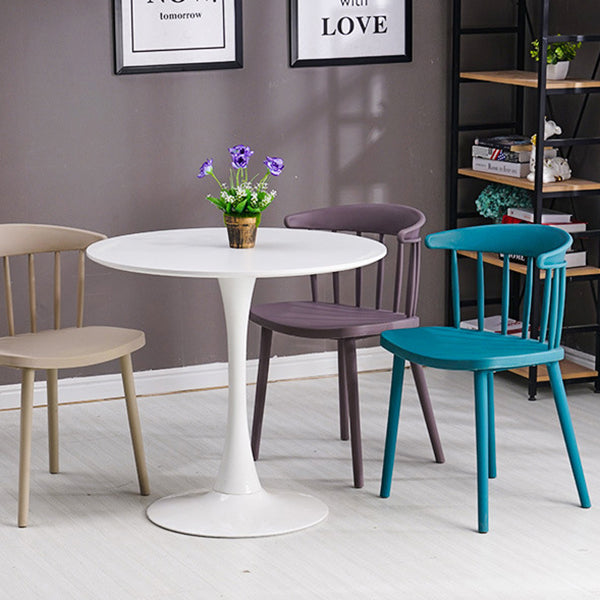 Sillas sin brazo de silla de comedor de estilo contemporáneo con patas de plástico para el hogar