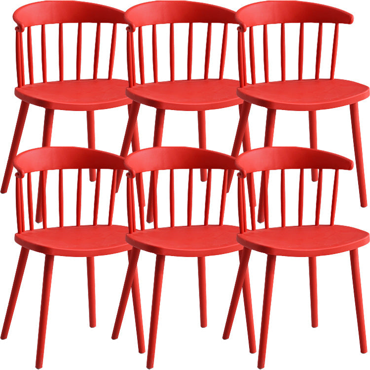 Sillas sin brazo de silla de comedor de estilo contemporáneo con patas de plástico para el hogar