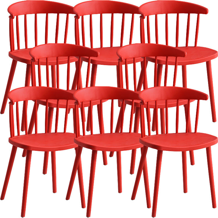 Sillas sin brazo de silla de comedor de estilo contemporáneo con patas de plástico para el hogar