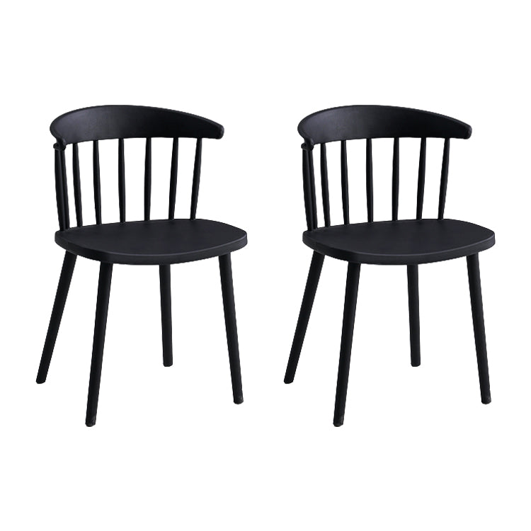 Sillas sin brazo de silla de comedor de estilo contemporáneo con patas de plástico para el hogar