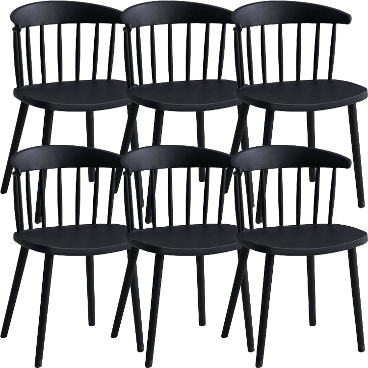 Sillas sin brazo de silla de comedor de estilo contemporáneo con patas de plástico para el hogar