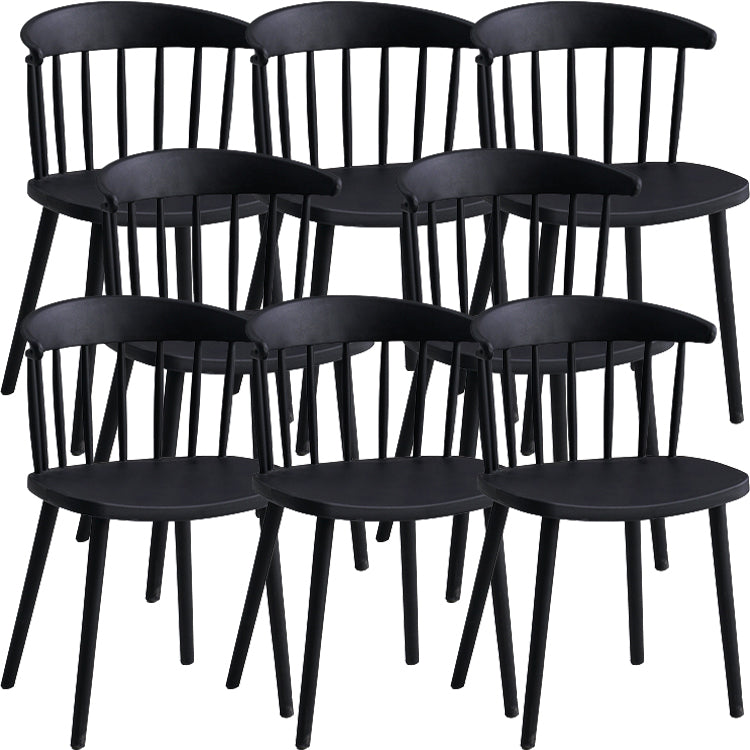 Sillas sin brazo de silla de comedor de estilo contemporáneo con patas de plástico para el hogar