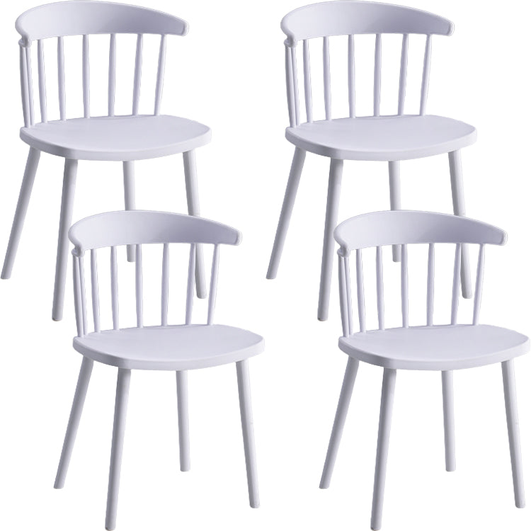 Sillas sin brazo de silla de comedor de estilo contemporáneo con patas de plástico para el hogar
