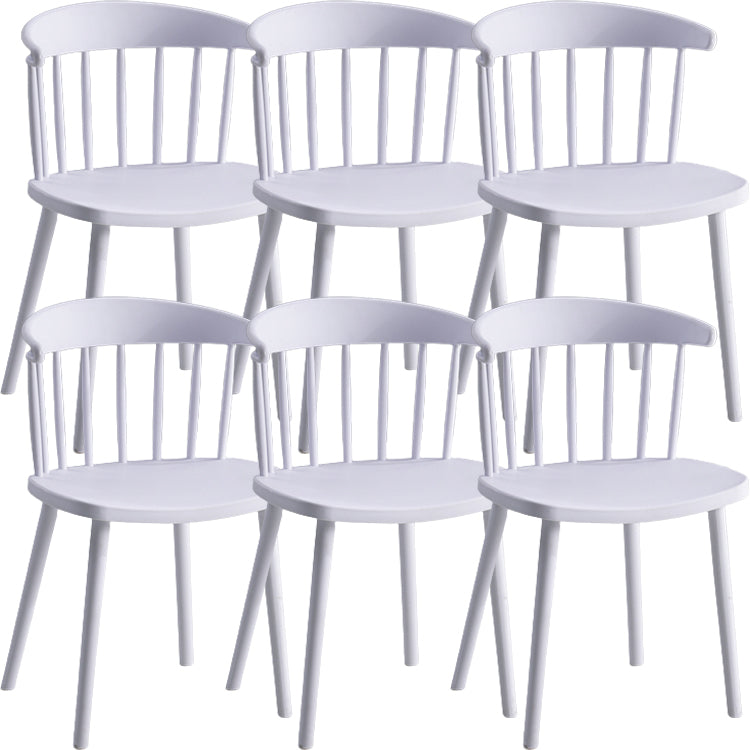 Sillas sin brazo de silla de comedor de estilo contemporáneo con patas de plástico para el hogar