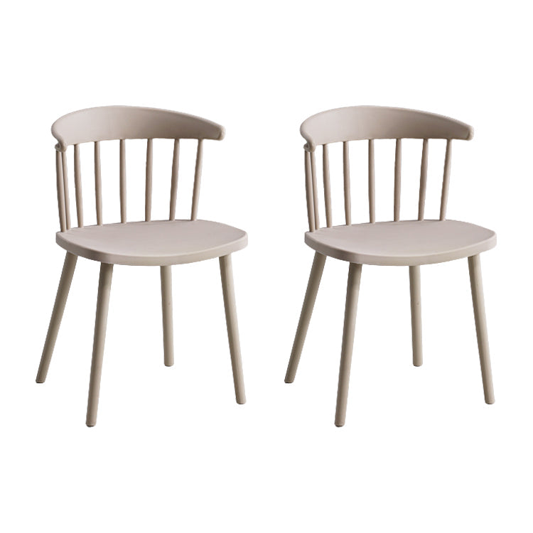 Sillas sin brazo de silla de comedor de estilo contemporáneo con patas de plástico para el hogar