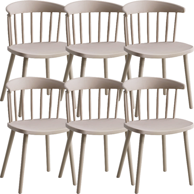 Sillas sin brazo de silla de comedor de estilo contemporáneo con patas de plástico para el hogar
