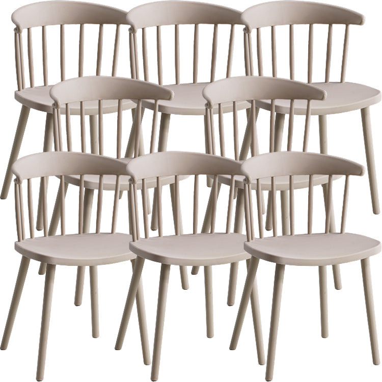 Sillas sin brazo de silla de comedor de estilo contemporáneo con patas de plástico para el hogar