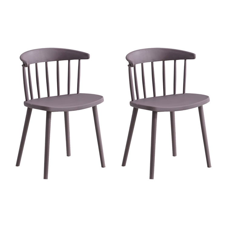 Sillas sin brazo de silla de comedor de estilo contemporáneo con patas de plástico para el hogar