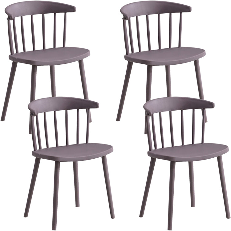 Sillas sin brazo de silla de comedor de estilo contemporáneo con patas de plástico para el hogar