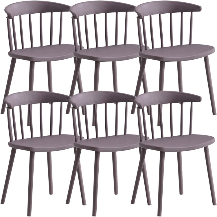 Sillas sin brazo de silla de comedor de estilo contemporáneo con patas de plástico para el hogar