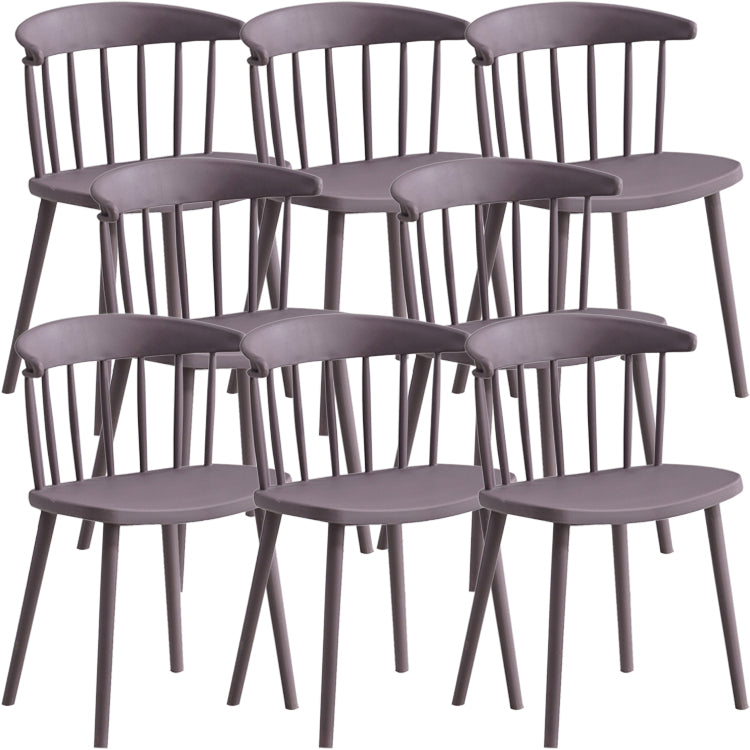 Sillas sin brazo de silla de comedor de estilo contemporáneo con patas de plástico para el hogar