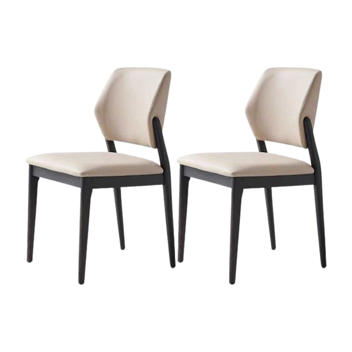 Contemporary Side Dining Chairs Open Back Dining Room Chair for Home Khaki-Black 2 Piece Set Clearhalo 'Dining Chairs' 'Dining Tables & Seating' 'dining_chair' 'furn' 'furn_dining_chair' 'Furniture' 'Kitchen & Dining Furniture' 5563873
