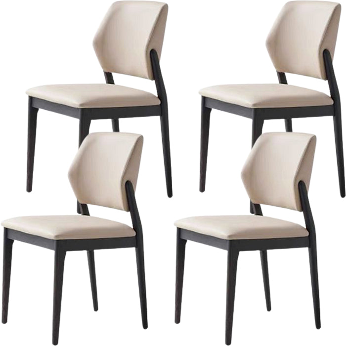 Contemporary Side Dining Chairs Open Back Dining Room Chair for Home Khaki-Black 4 Piece Set Clearhalo 'Dining Chairs' 'Dining Tables & Seating' 'dining_chair' 'furn' 'furn_dining_chair' 'Furniture' 'Kitchen & Dining Furniture' 5563875