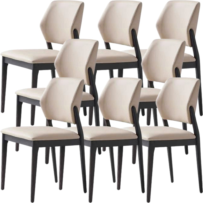 Contemporary Side Dining Chairs Open Back Dining Room Chair for Home Khaki-Black 8 Piece Set Clearhalo 'Dining Chairs' 'Dining Tables & Seating' 'dining_chair' 'furn' 'furn_dining_chair' 'Furniture' 'Kitchen & Dining Furniture' 5563880